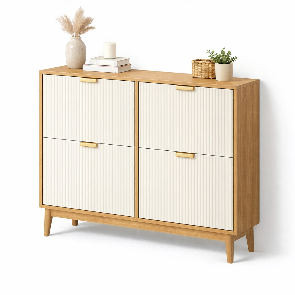 Sideboard mit Lamellenfront und Holzoptik-Norenio